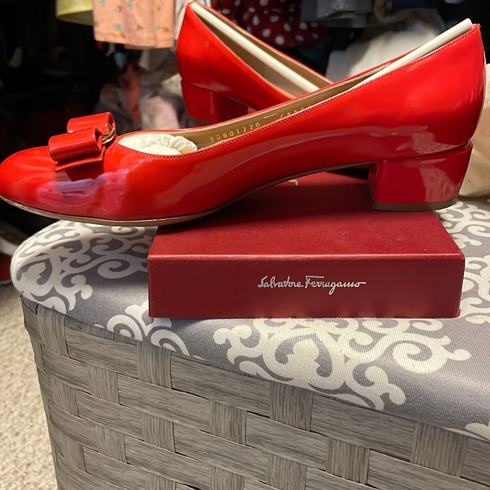 Red Salvatore Ferragamo shoes